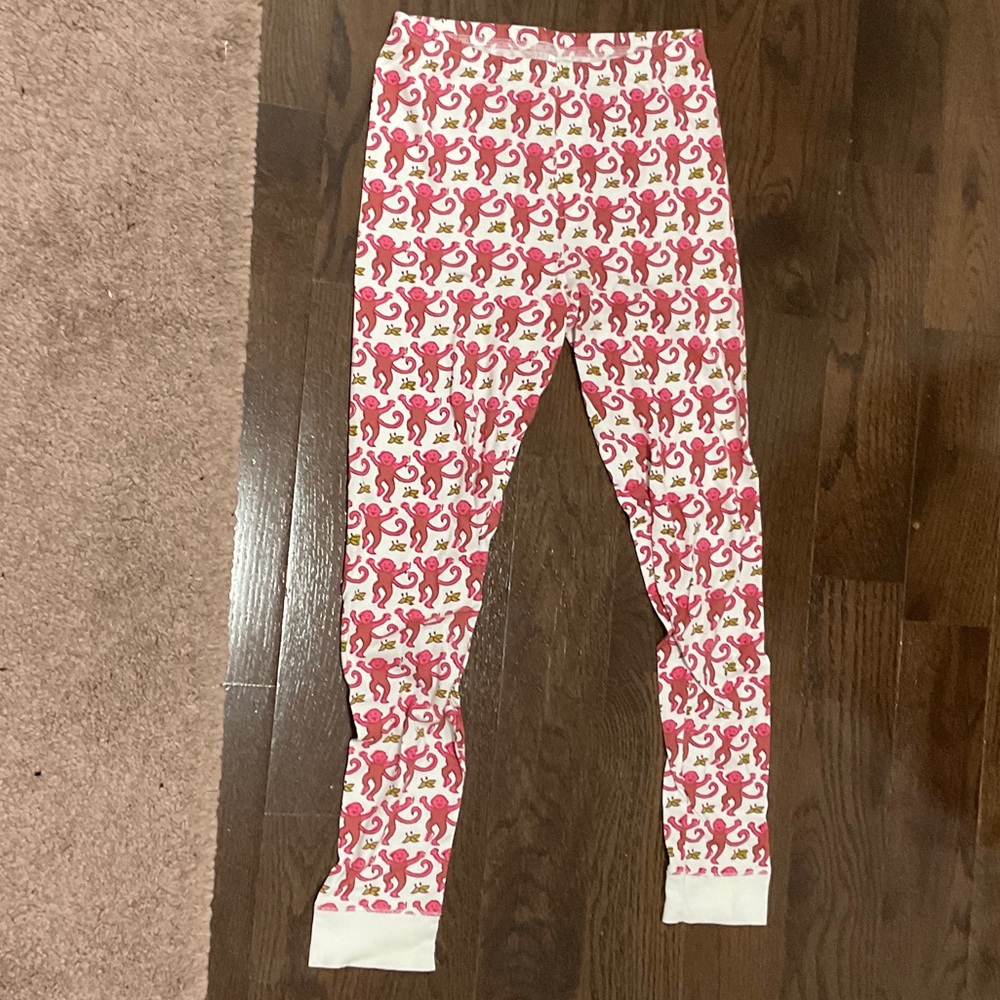 Roller Rabbit Pink and White monkey pajama pants
